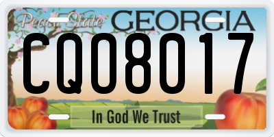GA license plate CQO8017