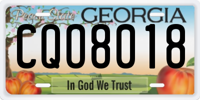 GA license plate CQO8018
