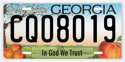 GA license plate CQO8019