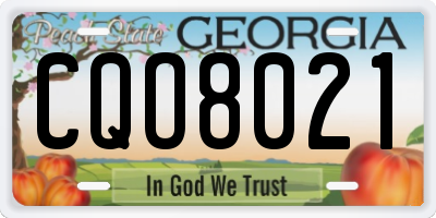 GA license plate CQO8021