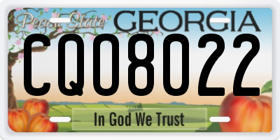 GA license plate CQO8022