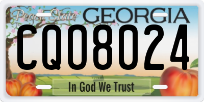GA license plate CQO8024