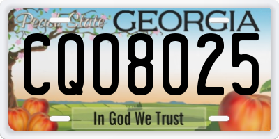 GA license plate CQO8025