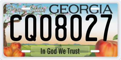GA license plate CQO8027