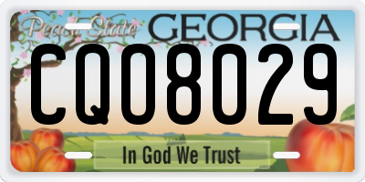 GA license plate CQO8029