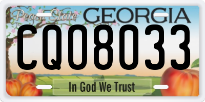 GA license plate CQO8033