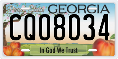 GA license plate CQO8034