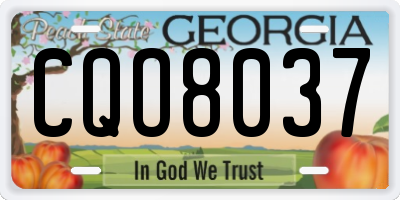 GA license plate CQO8037