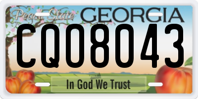 GA license plate CQO8043