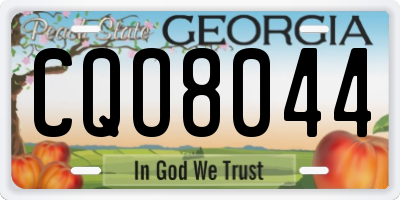 GA license plate CQO8044