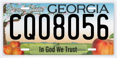 GA license plate CQO8056