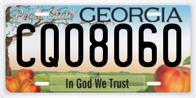 GA license plate CQO8060