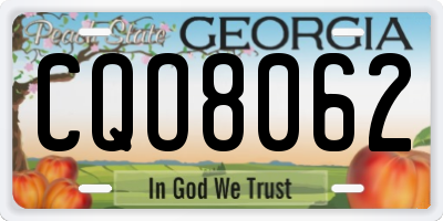 GA license plate CQO8062