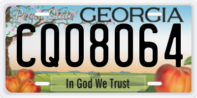 GA license plate CQO8064