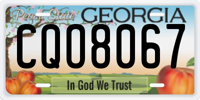 GA license plate CQO8067