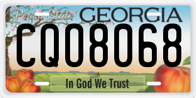 GA license plate CQO8068