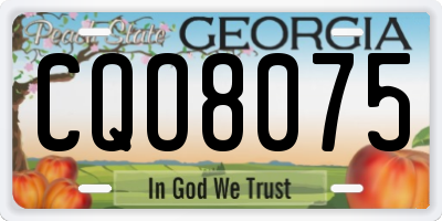GA license plate CQO8075