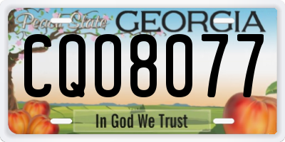 GA license plate CQO8077