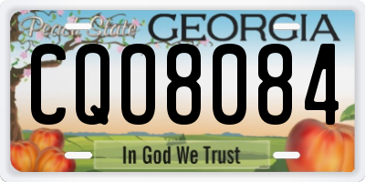 GA license plate CQO8084