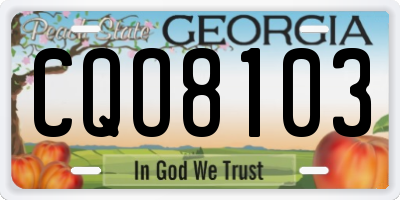 GA license plate CQO8103