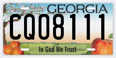 GA license plate CQO8111