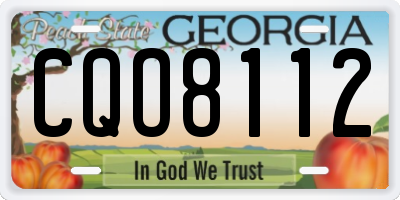 GA license plate CQO8112