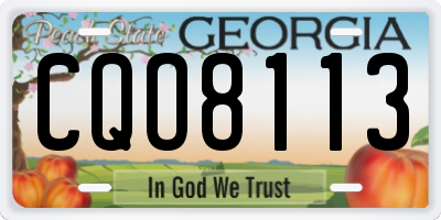 GA license plate CQO8113