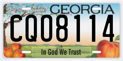 GA license plate CQO8114