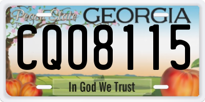 GA license plate CQO8115