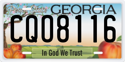 GA license plate CQO8116