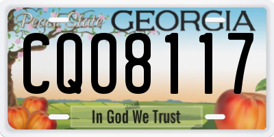 GA license plate CQO8117