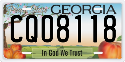 GA license plate CQO8118