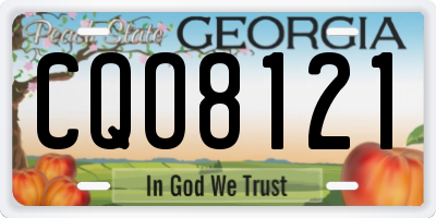 GA license plate CQO8121