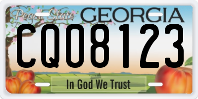GA license plate CQO8123