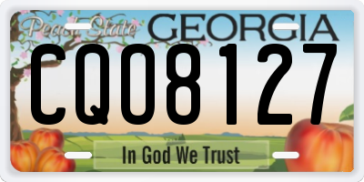 GA license plate CQO8127