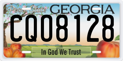 GA license plate CQO8128