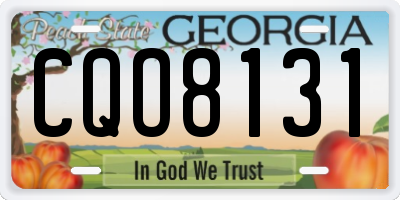 GA license plate CQO8131