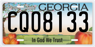 GA license plate CQO8133
