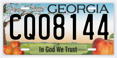 GA license plate CQO8144