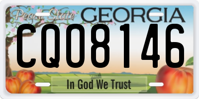 GA license plate CQO8146