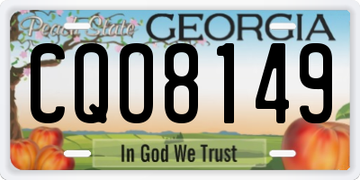GA license plate CQO8149