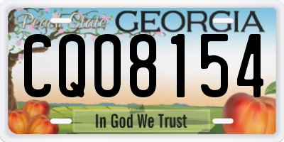 GA license plate CQO8154