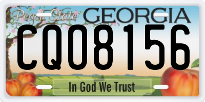 GA license plate CQO8156
