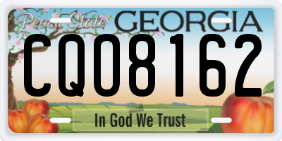 GA license plate CQO8162