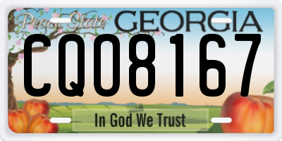 GA license plate CQO8167