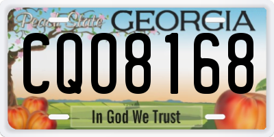 GA license plate CQO8168