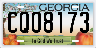 GA license plate CQO8173
