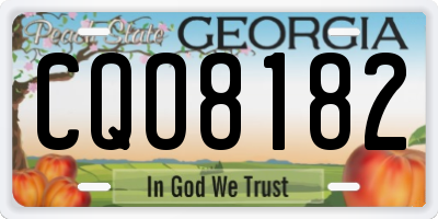 GA license plate CQO8182