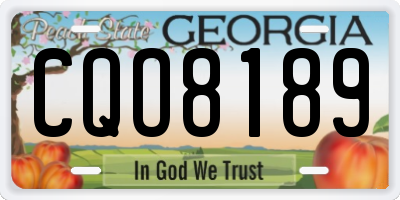 GA license plate CQO8189