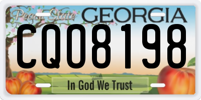 GA license plate CQO8198